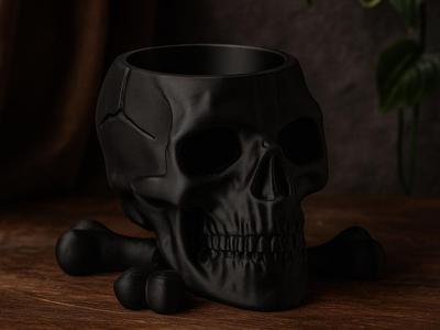 Skull & Bones Holder – Gothic Desk Decor