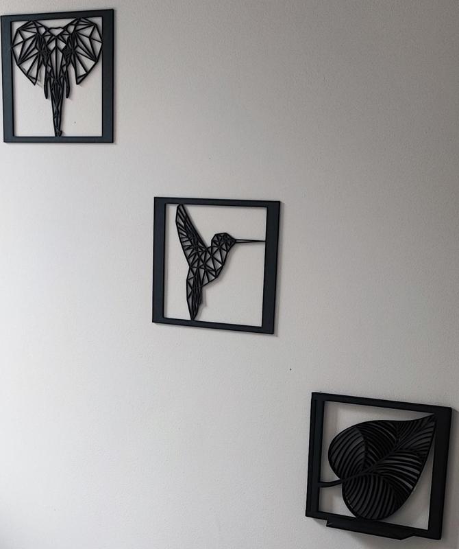 Geometric Animal Designs in Frame for Wall Art