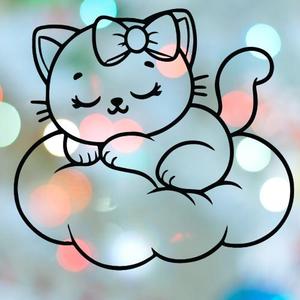 Sleeping Girl Cat On Cloud Cookie Cutter