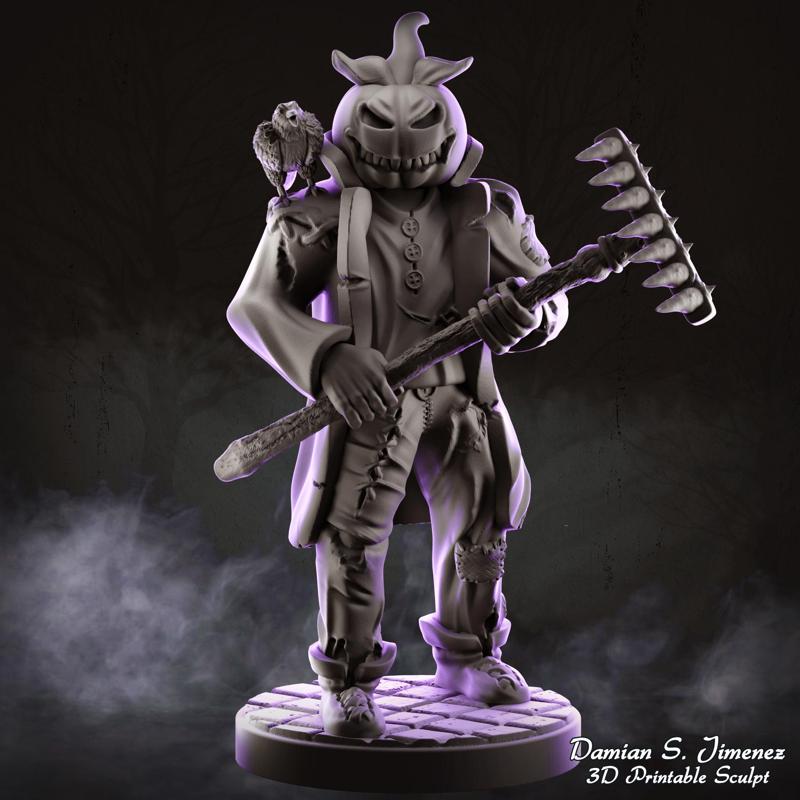 Pumpkin Halloween Character 3D STL BoardGame Miniature 3/3