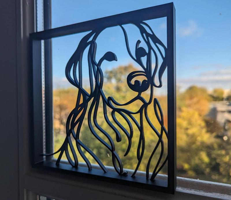 Cadre 3D Chien Golden Retriever Decoration Murale