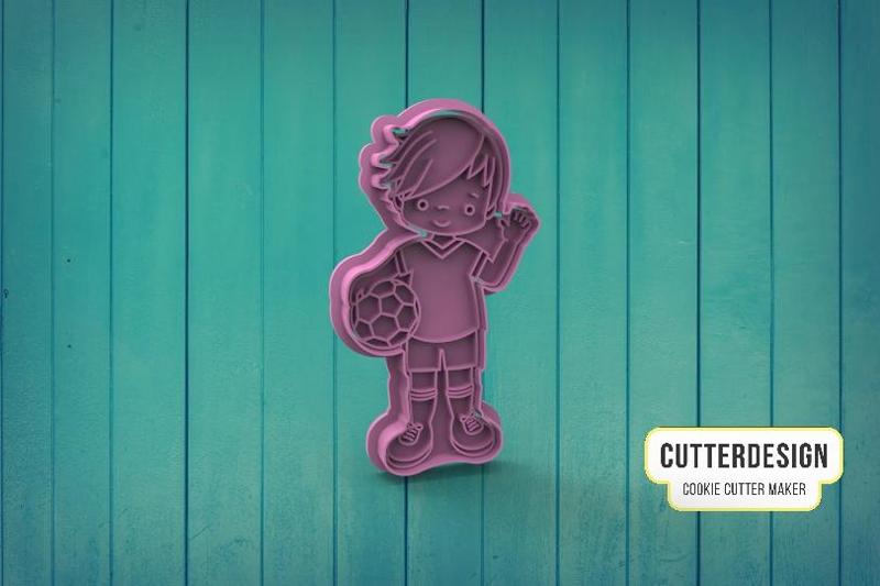 Boy Soccer Player Cookie Cutter M2