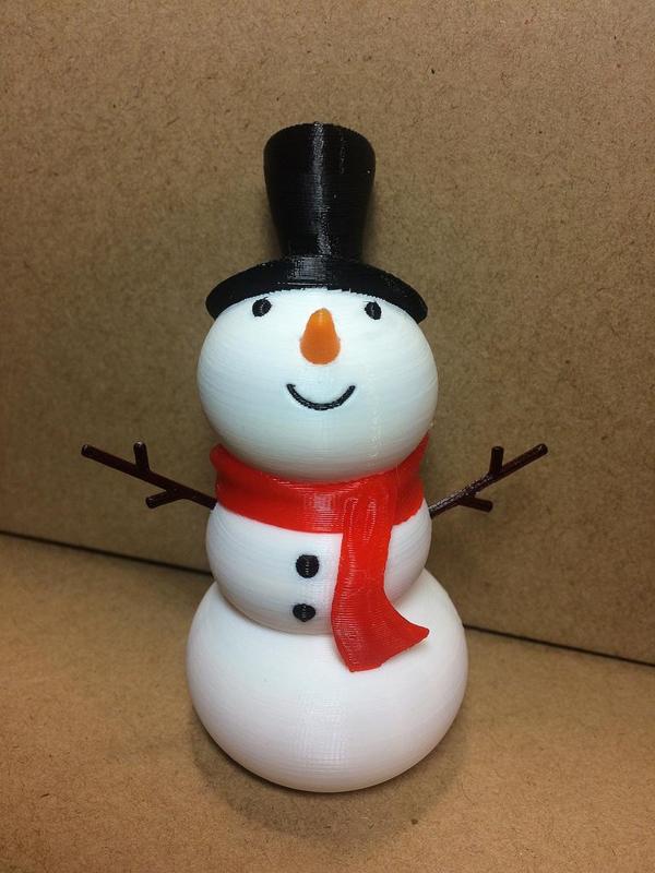 Snowman Ornament (Multi-Extruder Remix)