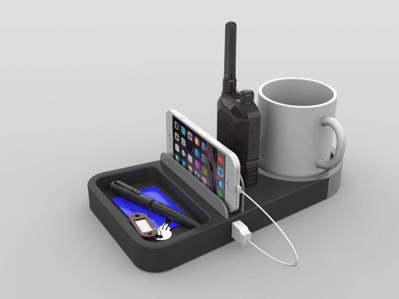 Modern Charging Station Organizer for Office, Retail & Home