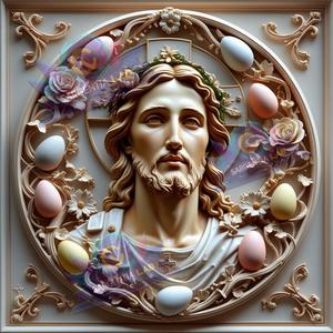 Jesus Christ Depth Map for 3D Laser Engraving PNG+STL File | Easter Religious Bas Relief for CNC or Laser Engraving