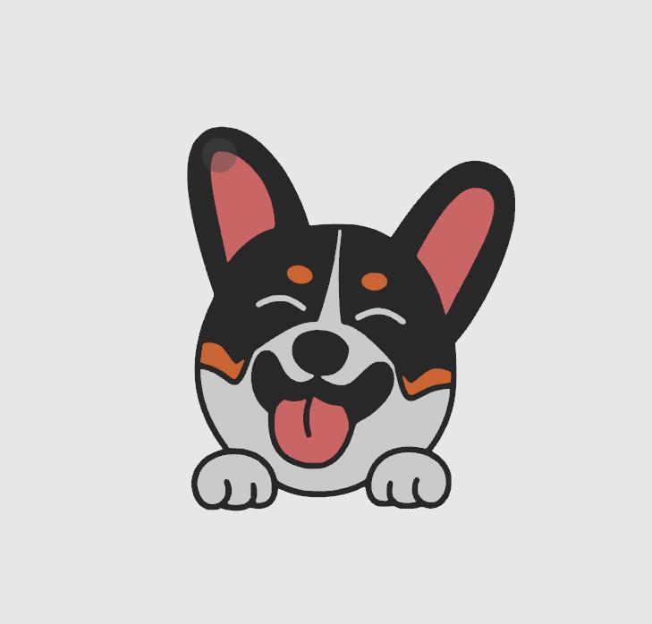 Cute Welsh corgi keychain