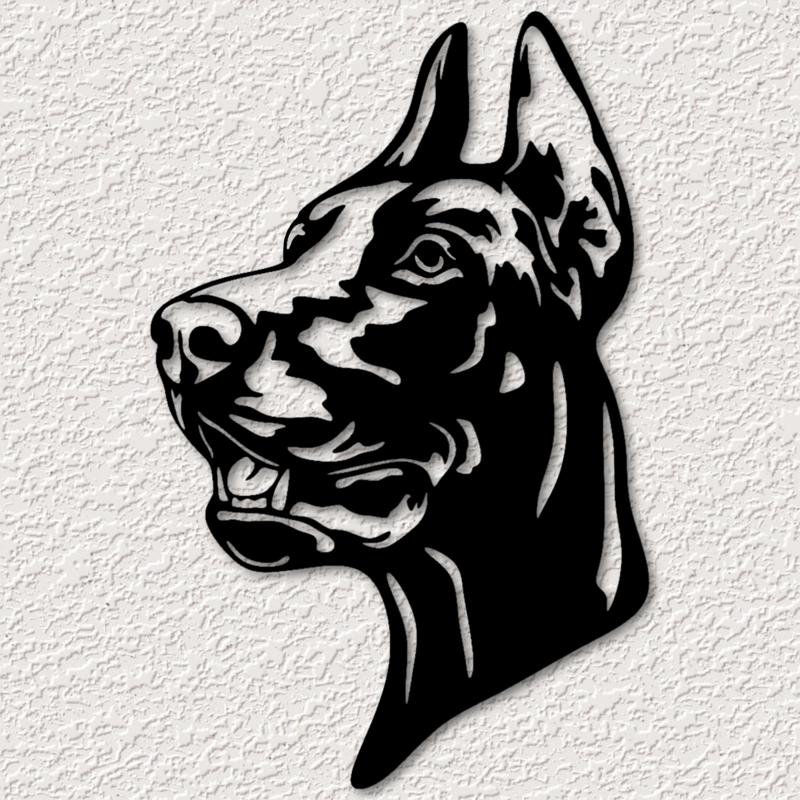 realistic doberman pinscher dog wall art dobermann wall decor