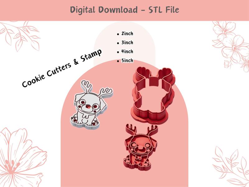 Christmas Pug Cookie Cutters and Stamps