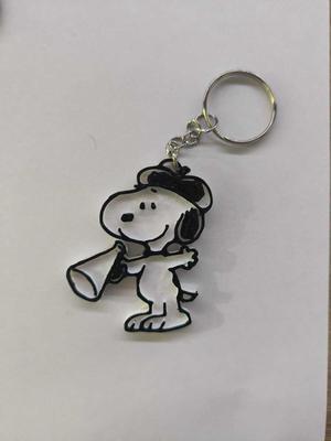 snoopy keychain with a megaphone