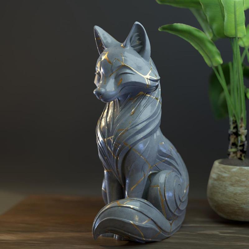 Elegant fox sculpture