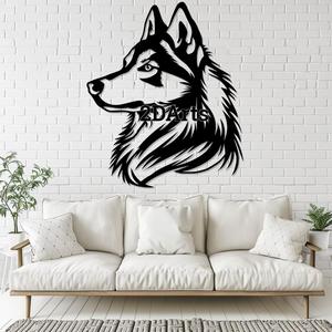 Husky Face 2D Wall Art/Window Art