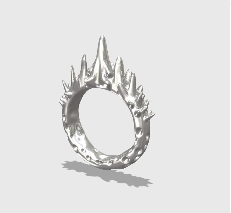 Abstract Spike Ring Size 10