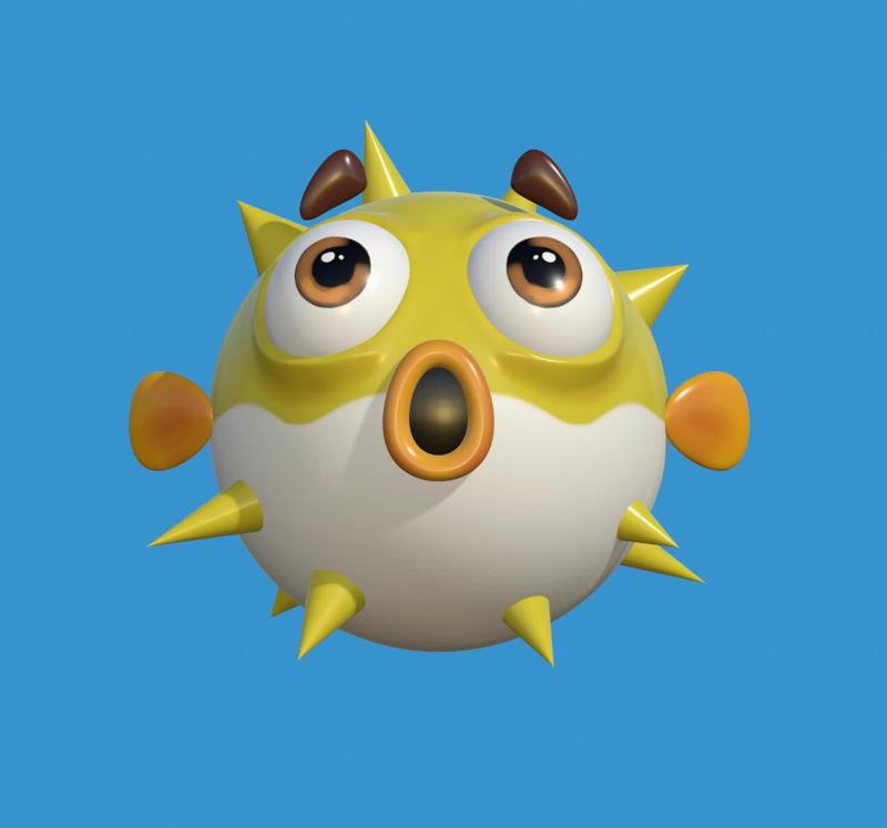 Animated puffer fish