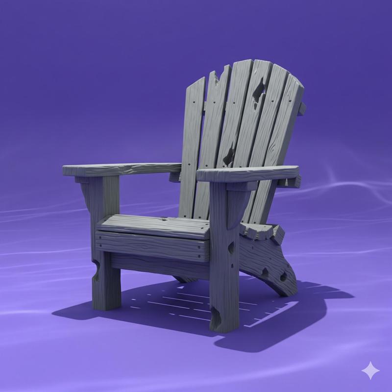 Weathered Adirondack Patio Chair 🏖️ - Rustic Aquarium & Tabletop Decor