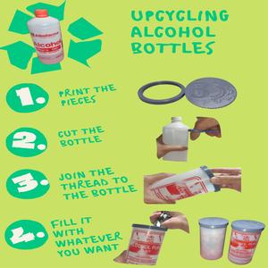 Reciclando botellas de alcohol (Upcycling alcohol bottles)