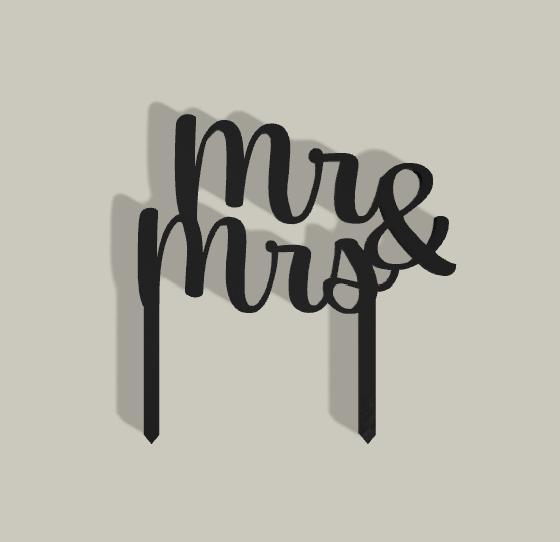 Cake Topper "Mr & Mrs" for a wedding