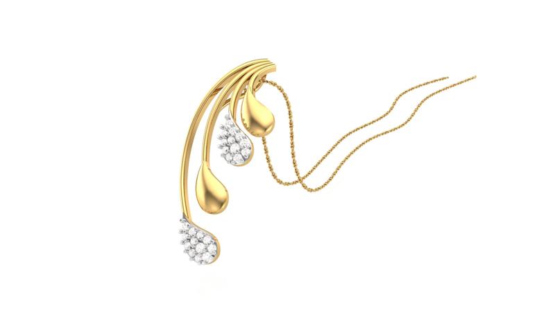 Women Yellow Gold Diamond Pendant (14)