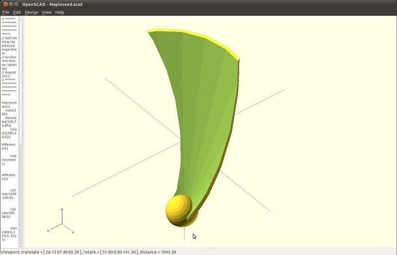 Free falling  Mapleseed model
