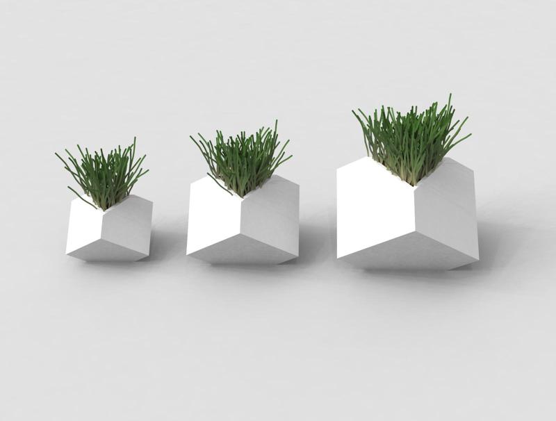 3 Geometric Vases / Pots