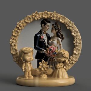 Wedding Couple 3D Frame – Romantic STL for Decoration Gifts