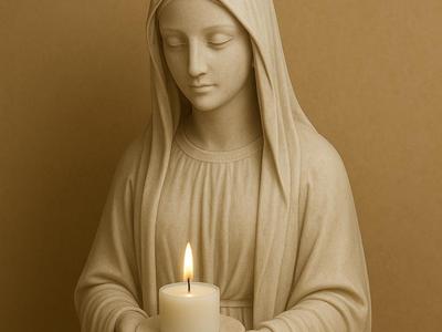 Madonna for candle 