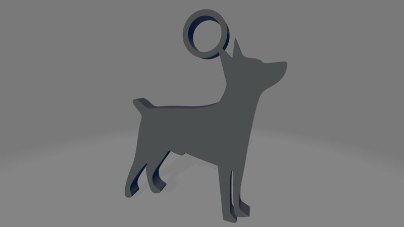 Fox Terrier silhouette keychain