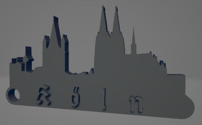 Köln city keychain (silhouette)