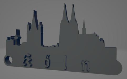 Köln city keychain (silhouette)