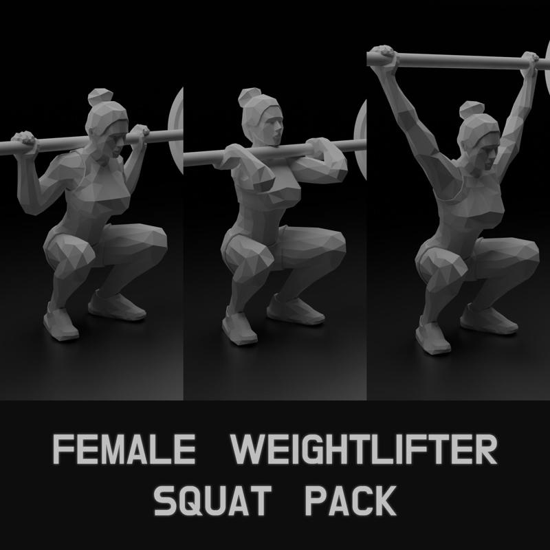 Squat Phases pack – LowPoly Female Lifter
