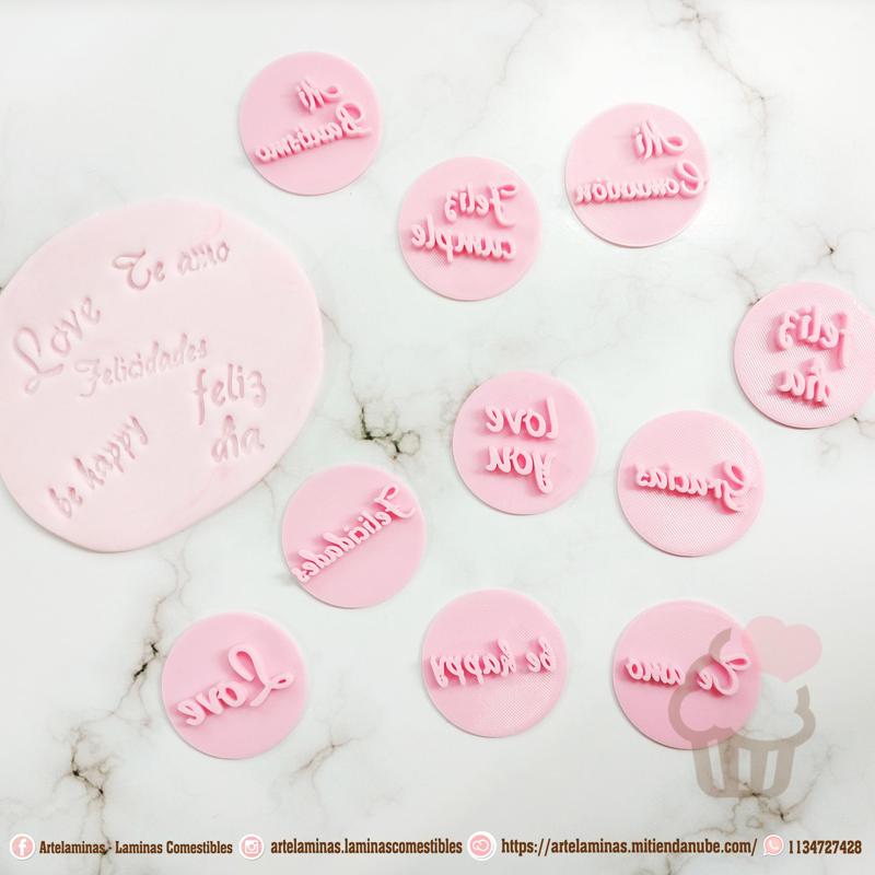 Stamping I love you cookie cutter