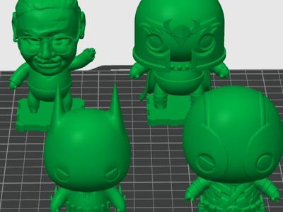 Q-Cute Version Marvel Avengers 4 Styles Stan Lee Magneto Deadpool Batman Keychain Figures 3D Printed Model