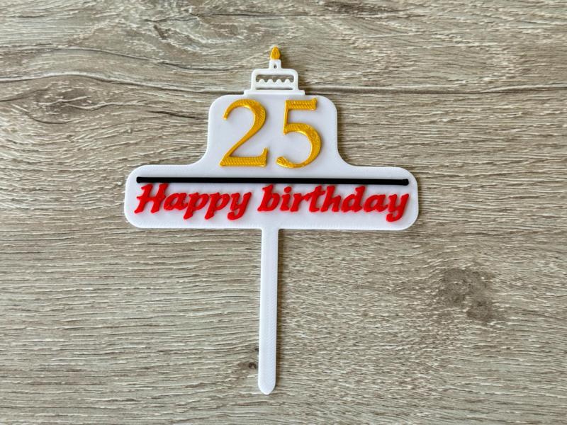 25th anniversary cake decoration
