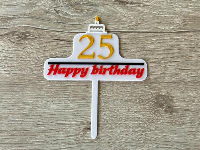 25th anniversary cake decoration
