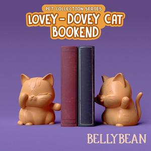 LOVEY DOVEY CAT Valentine BOOKEND I DECORATION I BOOKSHELF