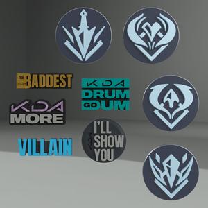 League of Legends KDA All Out Album Pins set