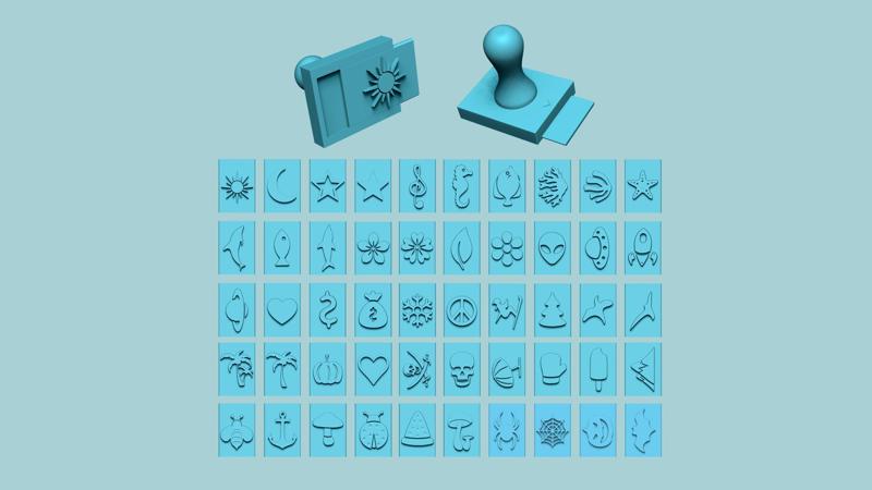 50 Changeable Stamps - Fondant Decoration Maker Toy