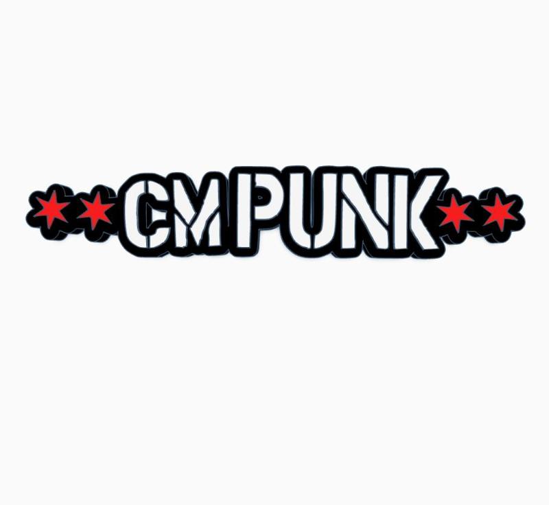 CM PUNK (WWE) V3 Logo Display by MANIACMANCAVE3D