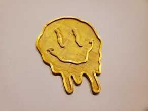 Melting Smiley Face Plate and Keychain