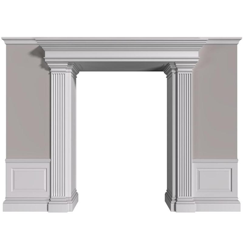 Classic doorway with panels. Traditional Doorway. Wall paneling