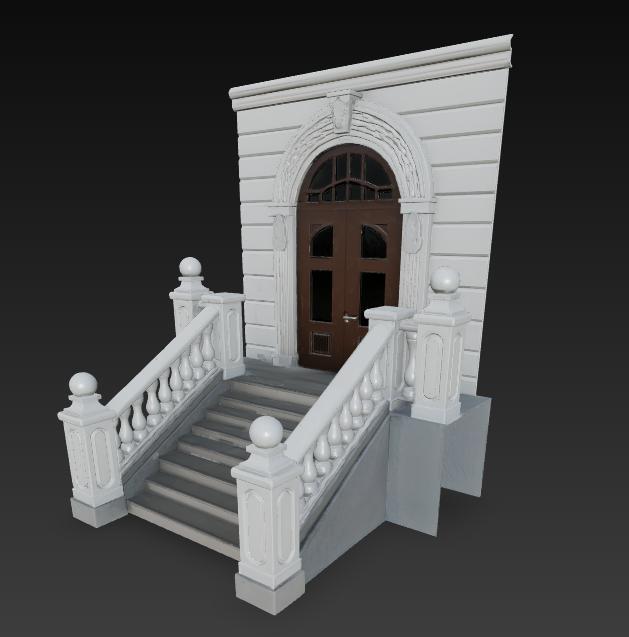 MODEL OF THE CONSTRUCTION OF A COMPLETE ENTRANCE TO A VILLA