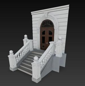 MODEL OF THE CONSTRUCTION OF A COMPLETE ENTRANCE TO A VILLA