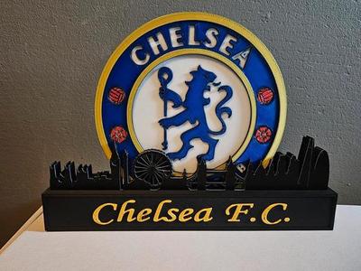 Chelsea F.C. with the skyline of London