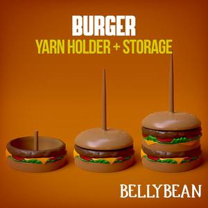 [CROCHET] BURGER DESIGN YARN HOLDER I STORAGE I SPINNER