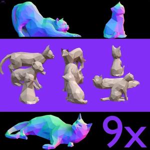 cat low-poly