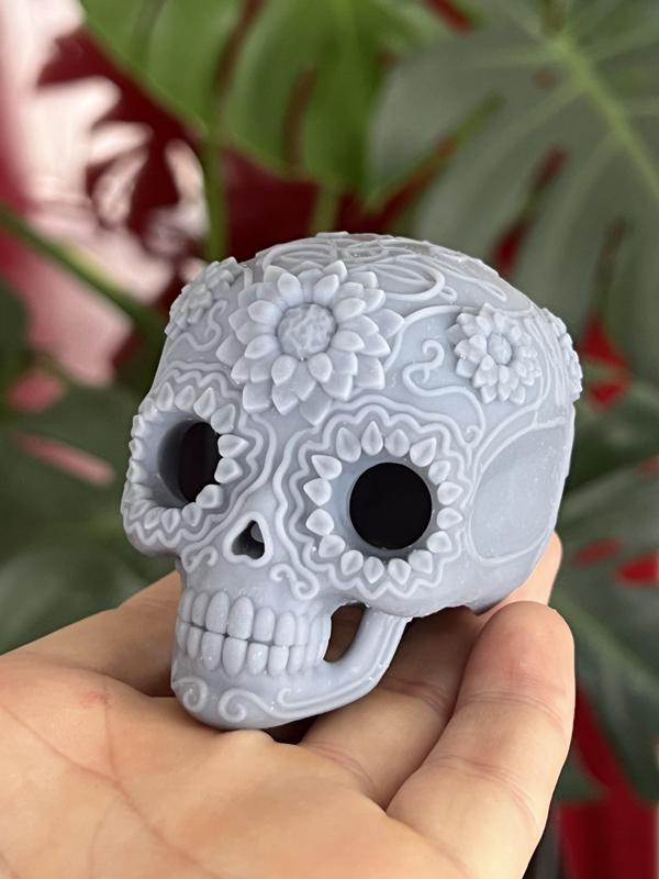 CANDLE SUGAR SKULL - HALLOWEEN - DAY OF THE DEATH