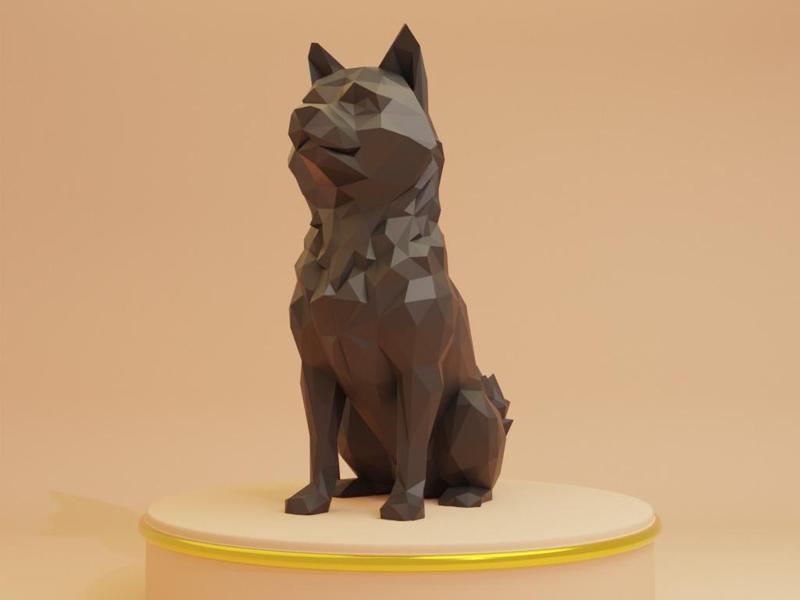 Shiba Inu Low-Poly | Modelo 3D