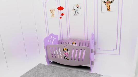 CRADLE - BED - BABY GIRL DESIGN - CNC - LASER CUTTING