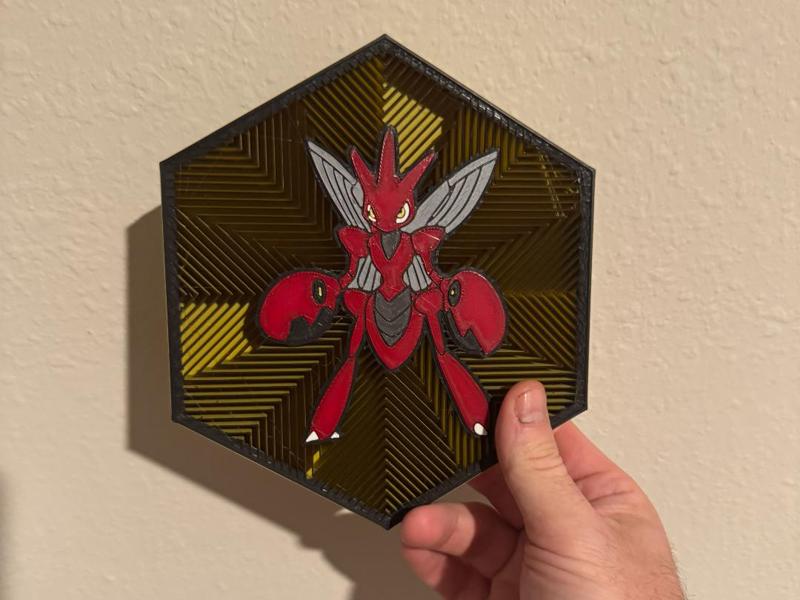 #212 Scizor Hex Wall Art