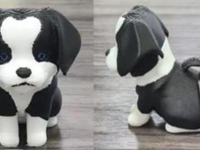 Puppy Australian Shepherd Sitting Down (2 Models) 