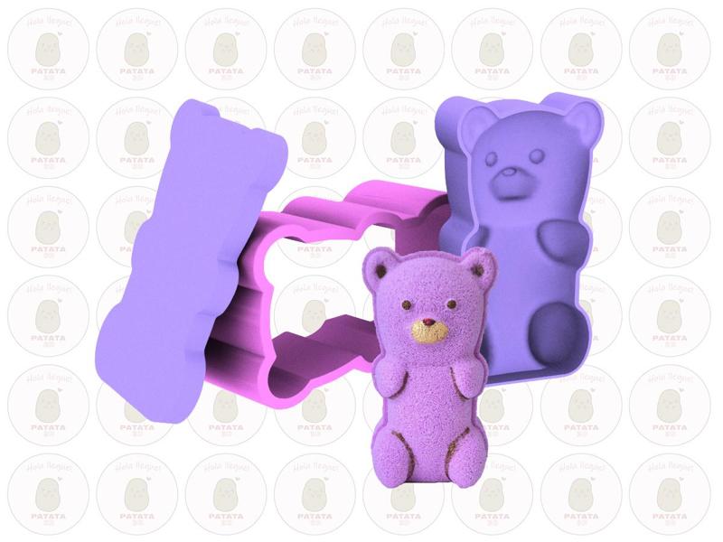 SOLID SHAMPOO PRESS - BATH BOMB - CUTE BEAR